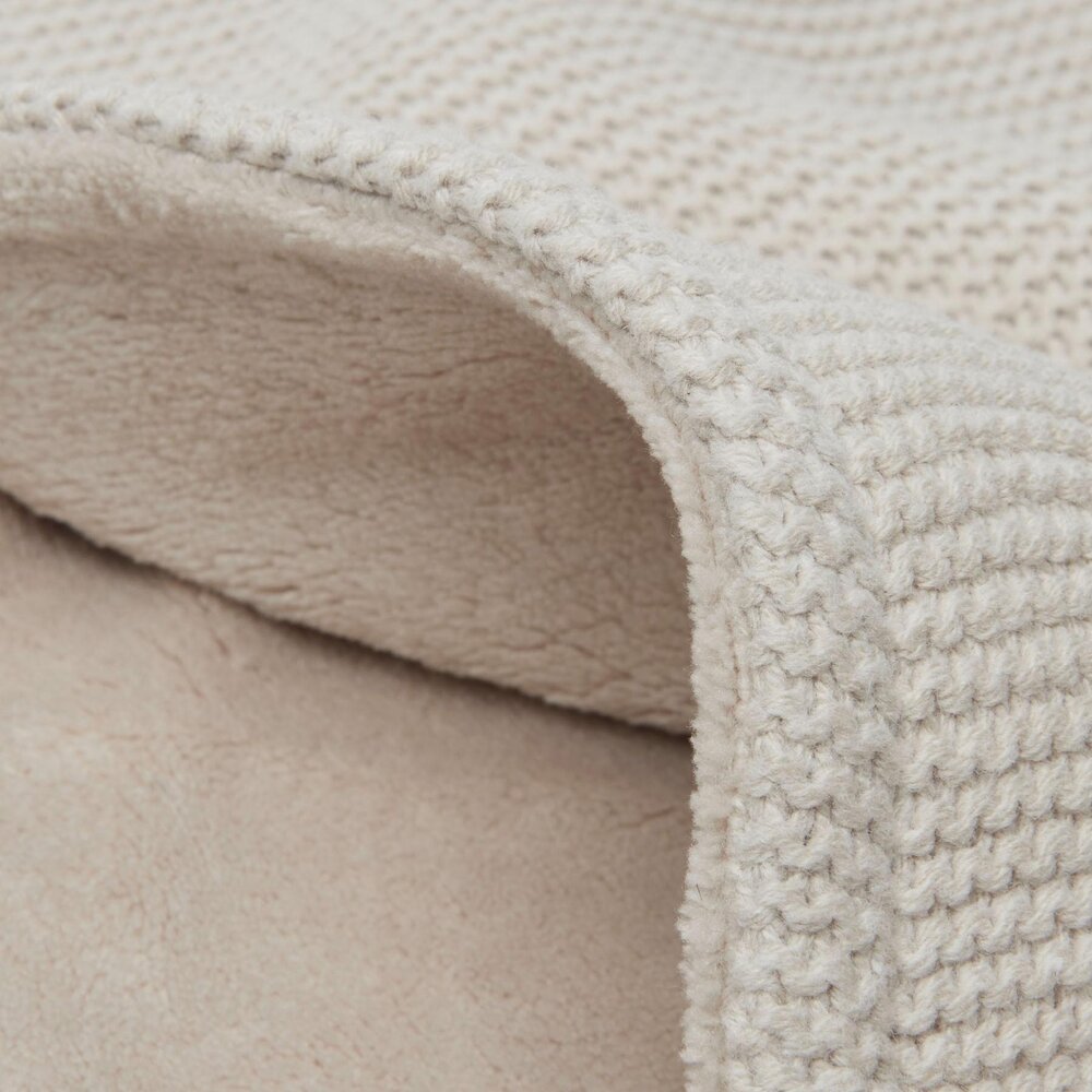 Deken Wieg 75x100cm Basic Knit Nougat/Fleece