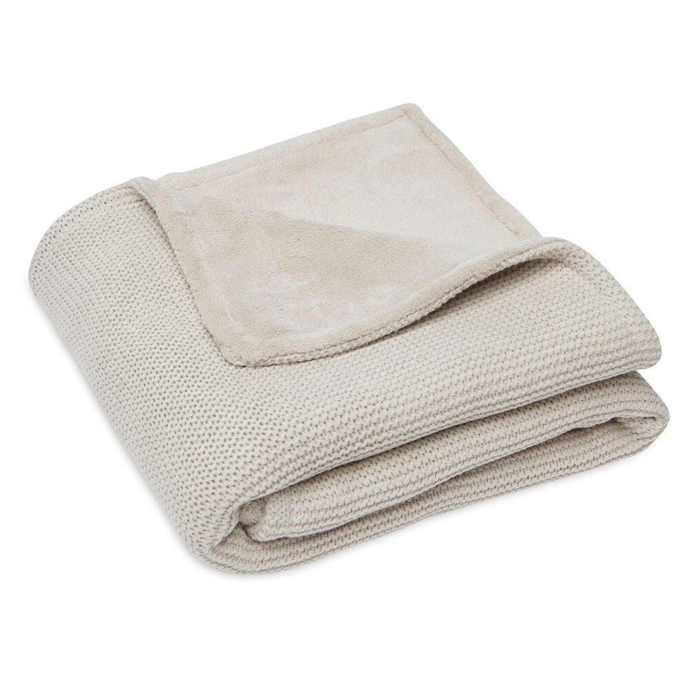 Deken Wieg 75x100cm Basic Knit Nougat/Fleece