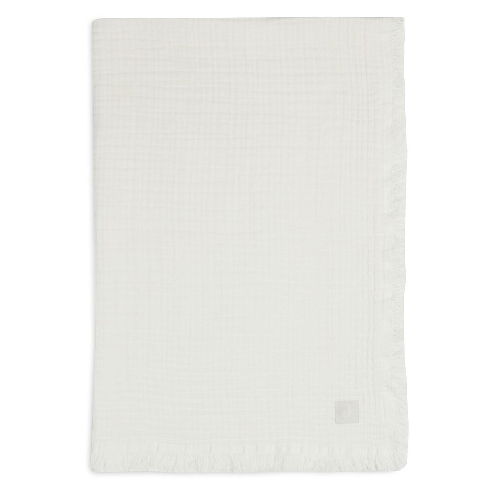 Deken Wieg 75x100cm Muslin Fringe Ivory