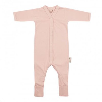 Babysuit lange mouwen met voetjes Misty rose