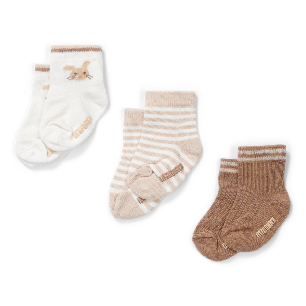 3-pack Babysokjes Baby Bunny -  maat 1 (44/56)