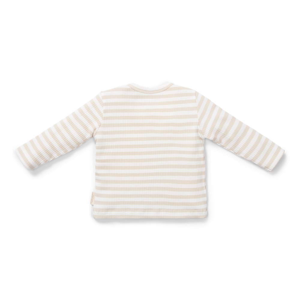 T-shirt lange mouw Stripe Sand/White