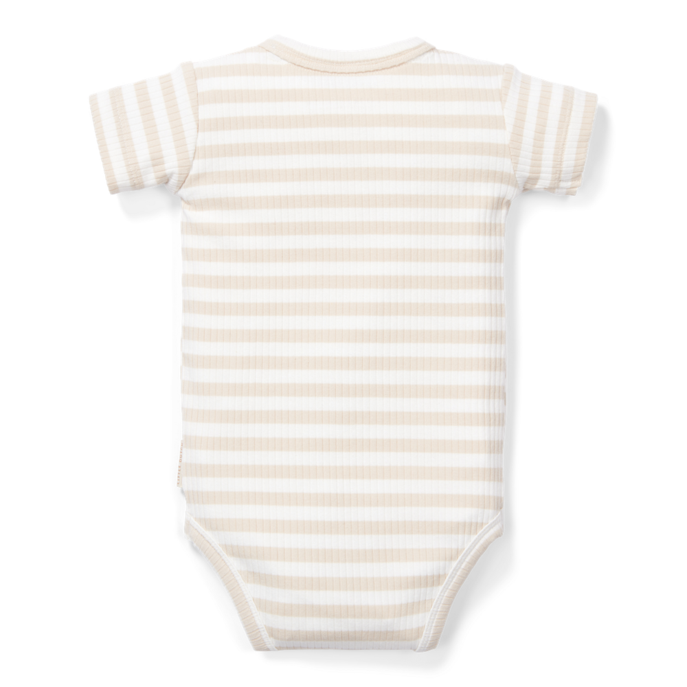 Romper korte mouw Stripe Sand/White