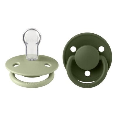 Fopspeen de lux silicone 2-pack TU Hunter green/sage