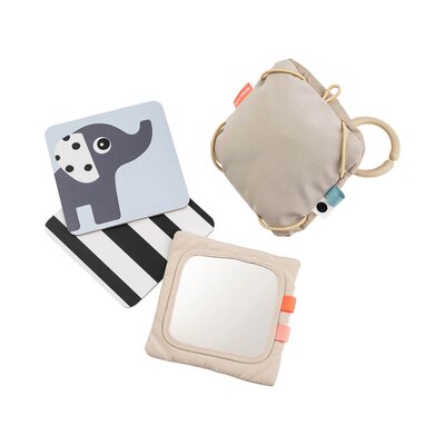 Baby contrast card holder Deer friends sand