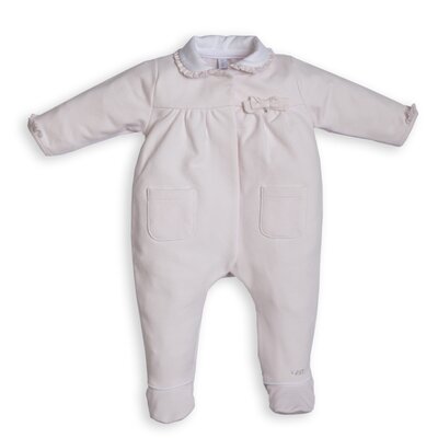 Babypakje met hartje in bont achteraan Blush pink