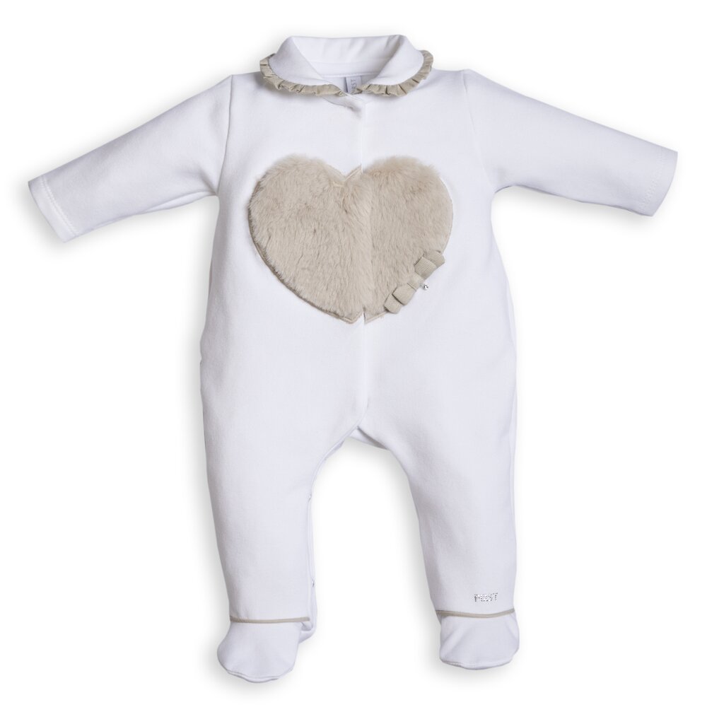 Babypakje met hartje in bont White / Beige