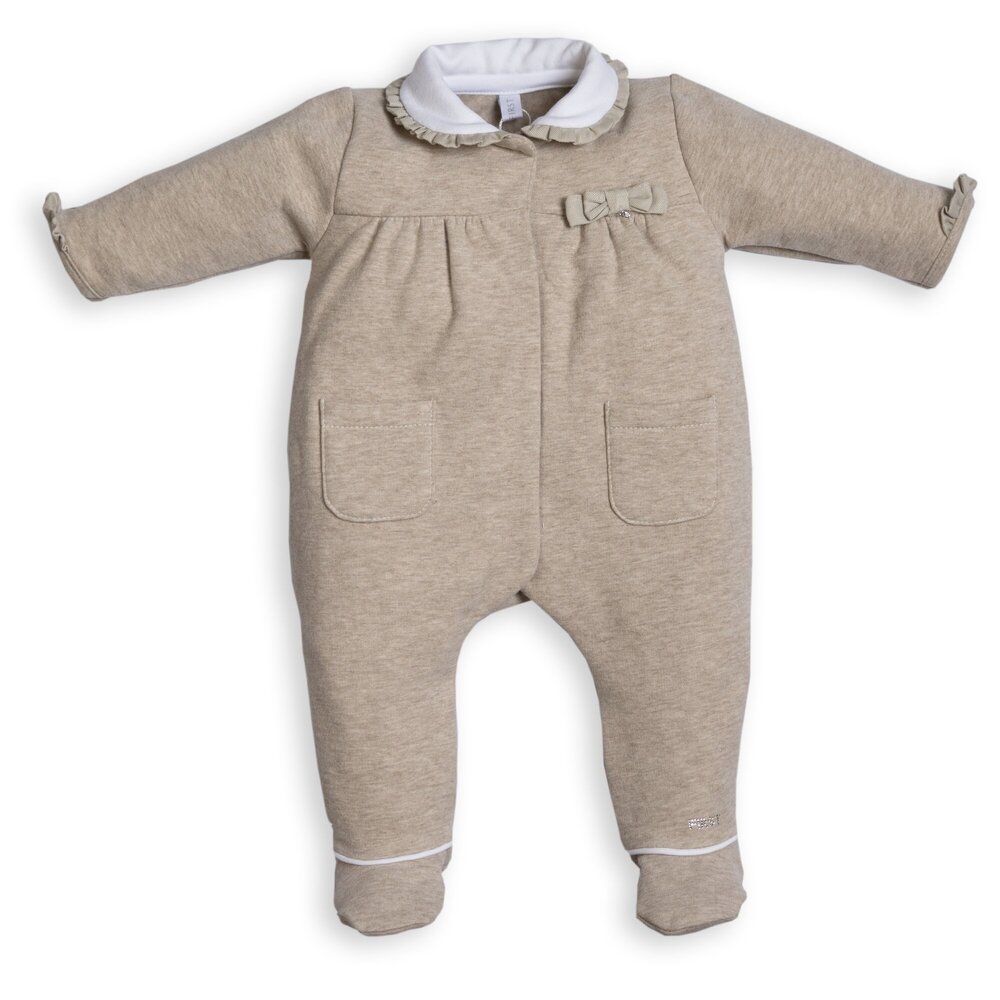 Babypakje met hartje in bont achteraan Beige