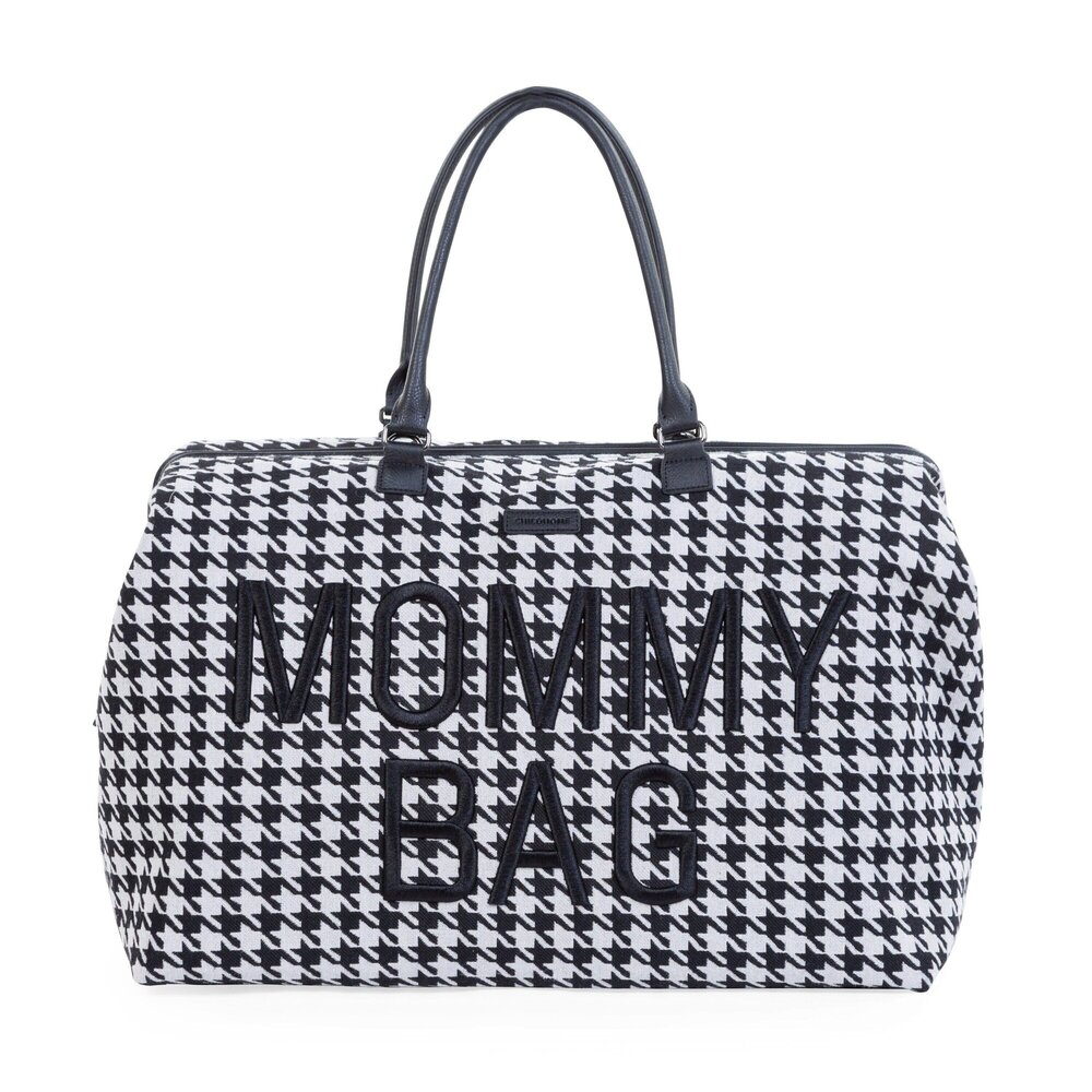 Mommy bag pied de poule Zwart