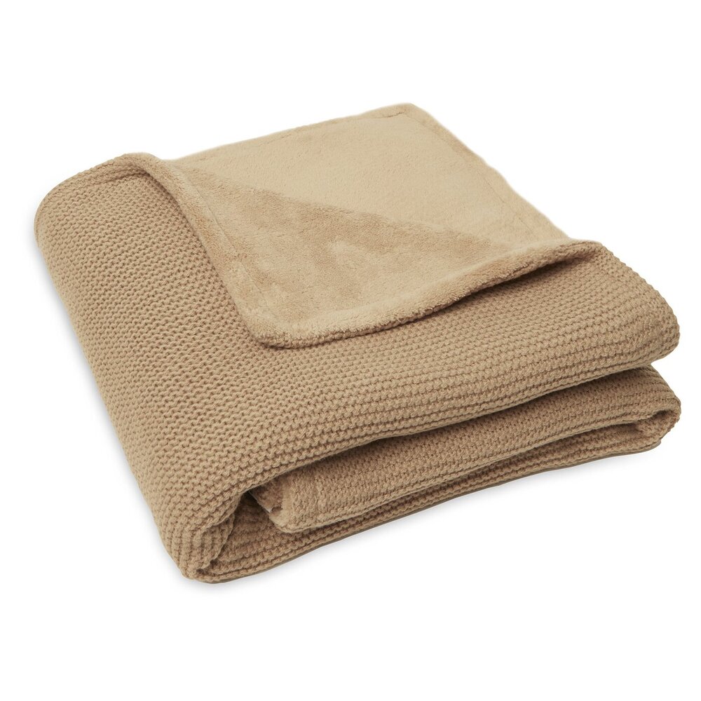 Deken Wieg 75x100cm Basic Knit Biscuit/Fleece