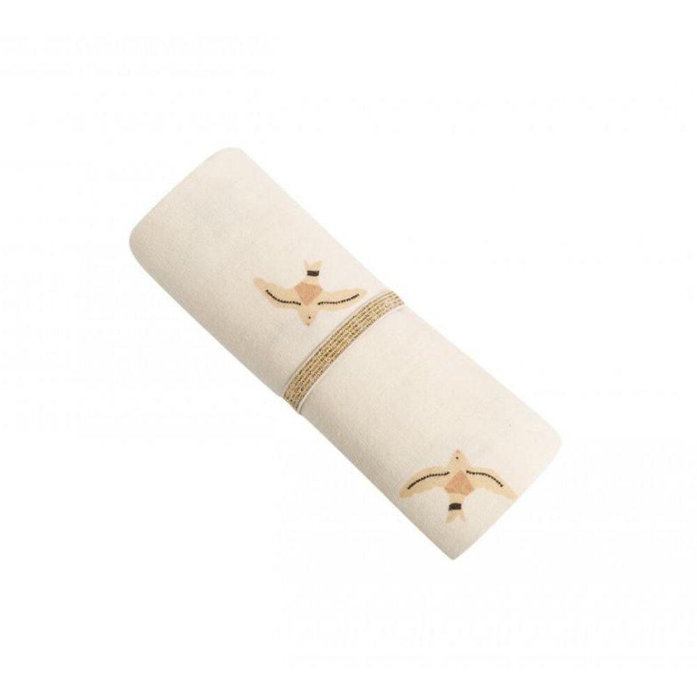 Baby love swaddle 70x70 nude haiku birds Natural