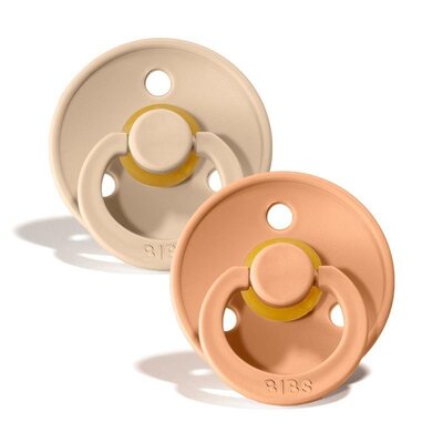 Fopspeen natuurrubber 2-pack T1 Peach/vanilla