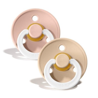 Fopspeen natuurrubber 2-pack T3 Blush/vanilla glow in the dark