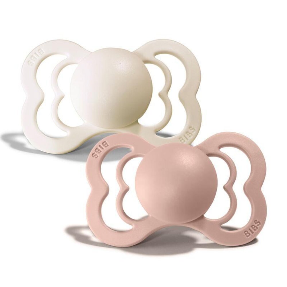 Fopspeen supreme silicone 2-pack T1 Ivory/blush