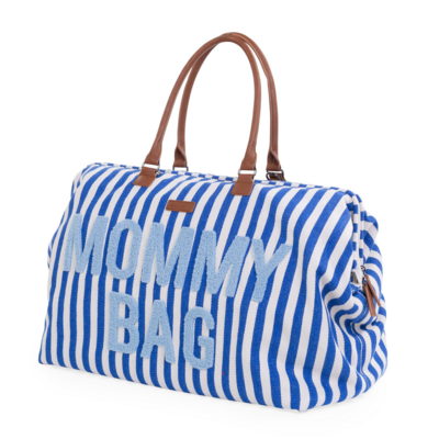 Mommy bag strepen Electrisch blauw/lichtblauw