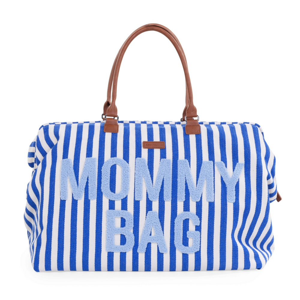 Mommy bag strepen Electrisch blauw/lichtblauw