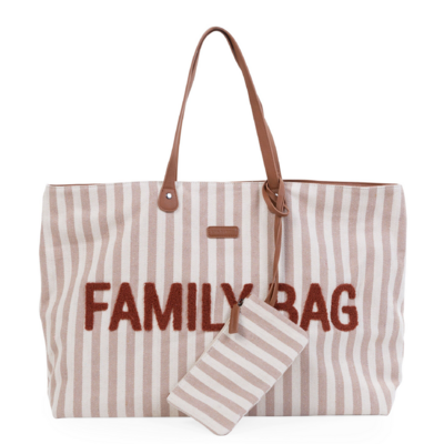 Family Bag Stripes Nude/terracotta