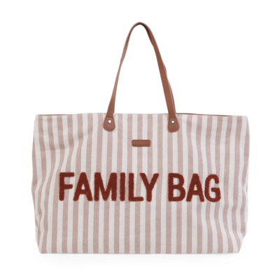 Family Bag Stripes Nude/terracotta