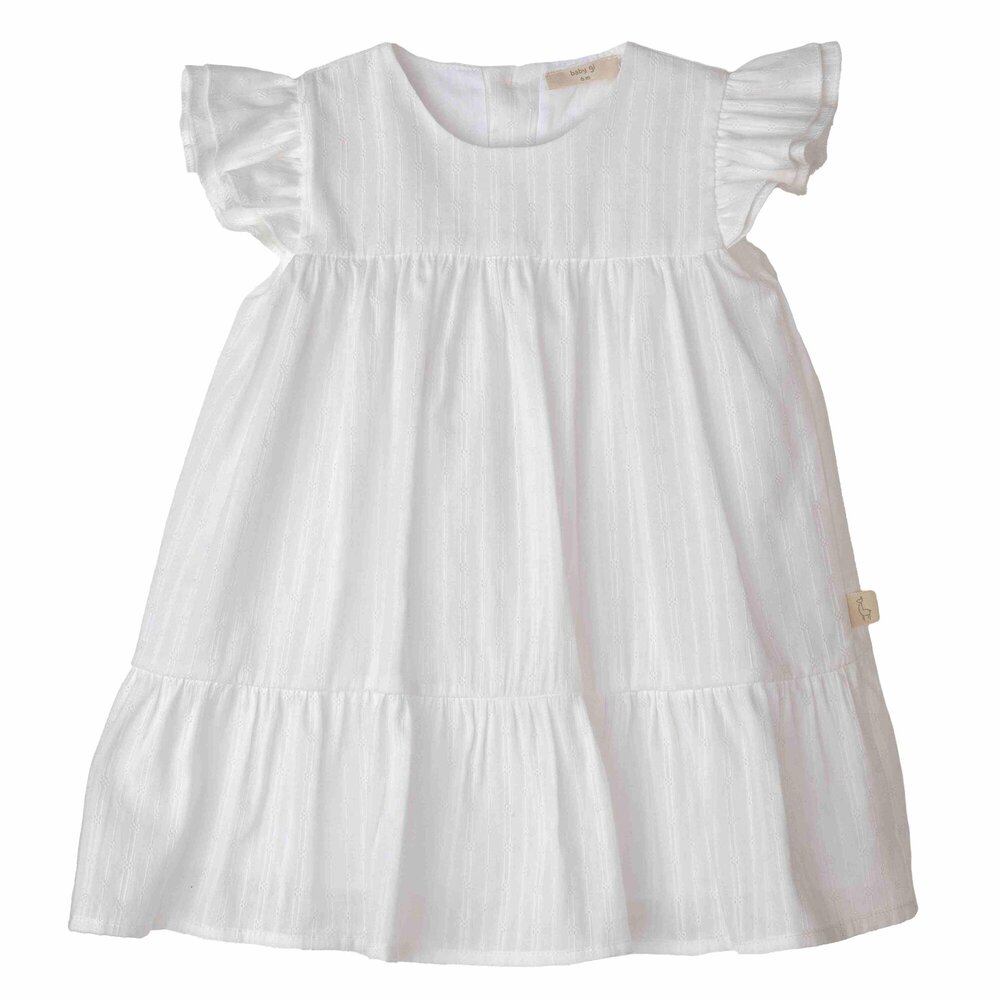 Jurk met frilly mouwen Ivory