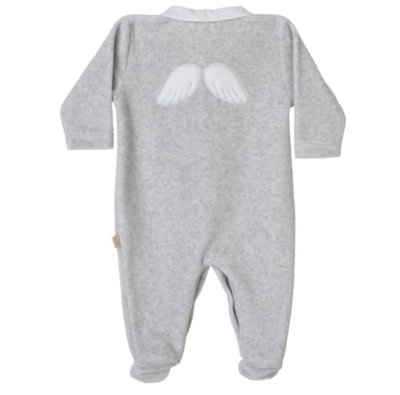 Babypakje velours vleugels Grey