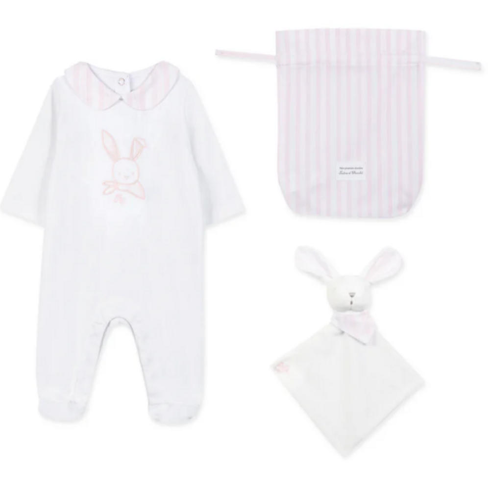 Set Babypakje + doudou in zakje Rose Pale