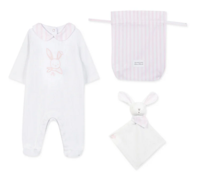 Set Babypakje + doudou in zakje Rose Pale