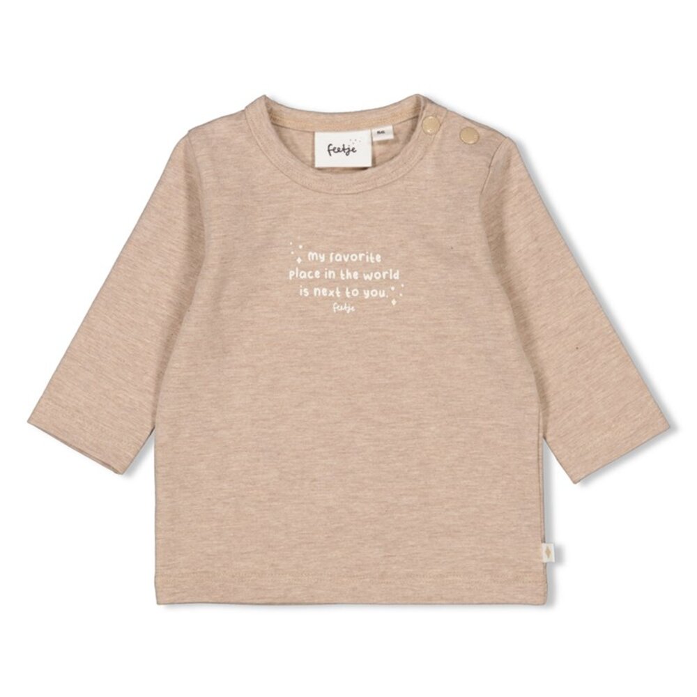 T-shirt lange mouwen The magic is in you Taupe melange