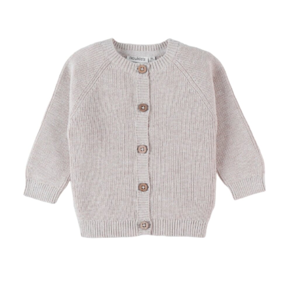 Cardigan fijngebreide vest Gemêleerd beige