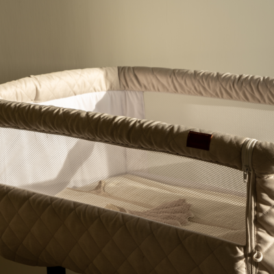 Wieg co-sleeper side-by-side natural Quilted Clay