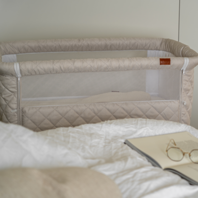 Wieg co-sleeper side-by-side natural Quilted Clay