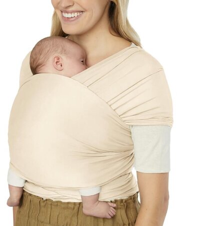 Draagdoek Aura wrap duurzaam gebreid Cream