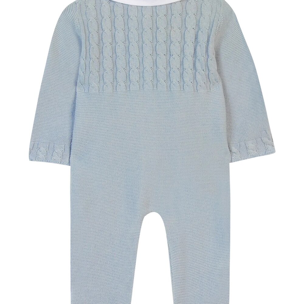 Babypakje met kraagje en broderie Bleu grisé