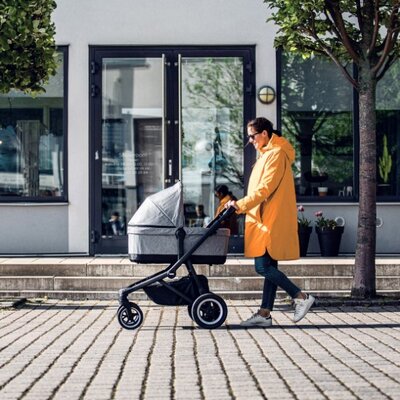 Sleek kinderwagen incl. draagmand Grey melange/black