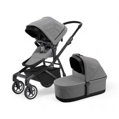 Sleek kinderwagen incl. draagmand Grey melange/black