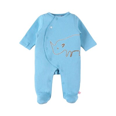 Pyjama gewafeld jersey neushoornprint Blauw