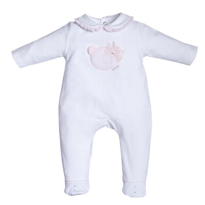 Babypakje teddy met strikje White / pink