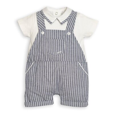 Korte gestreepte overall Navy blue