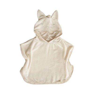 Badponcho baby 0-2 jaar - 100% Bamboe Terry Fox/Almond