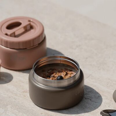 Stainless Steel Food Jar 250ml Brown