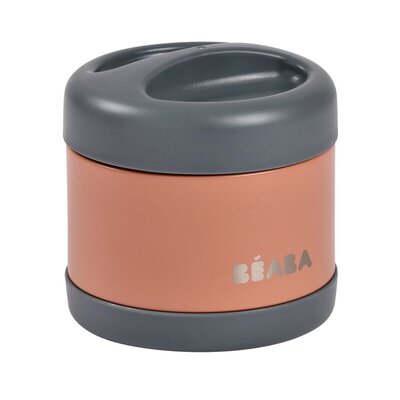 RVS thermo-portie 500ml Mineral grey/terracotta