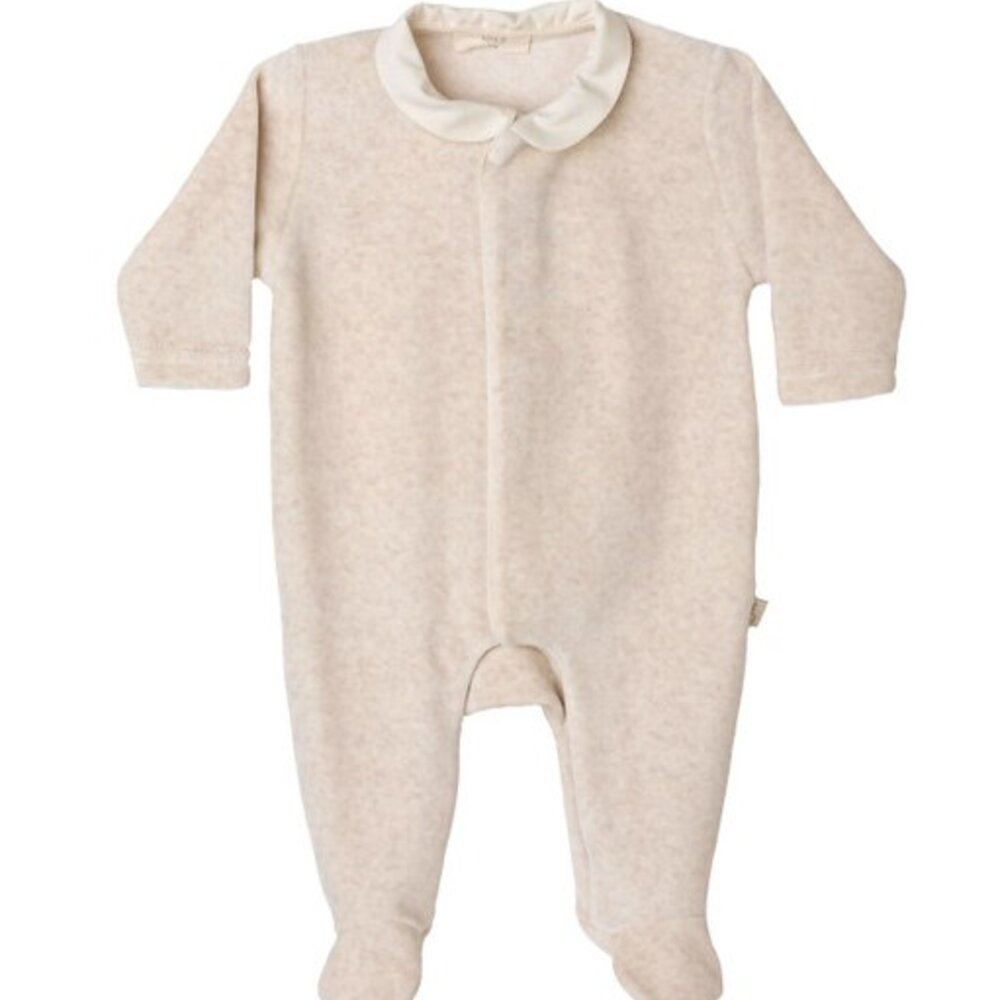 Babypakje velours met vleugels Camel