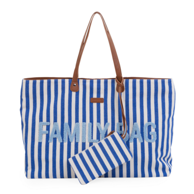 Family Bag Stripes Electrisch blauw/lichtblauw