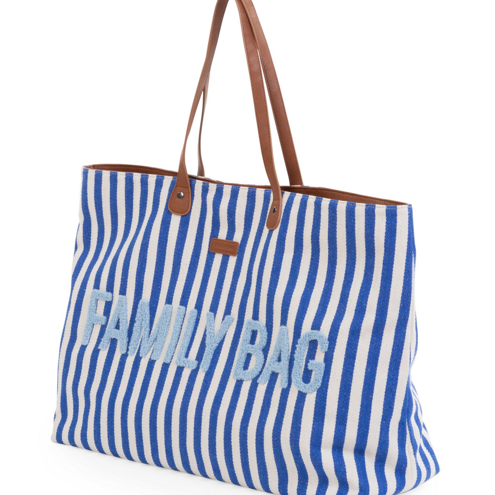 Family Bag Stripes Electrisch blauw/lichtblauw