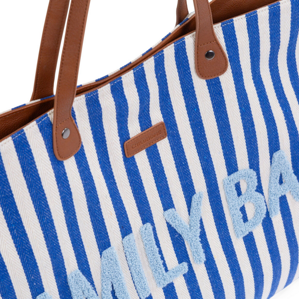 Family Bag Stripes Electrisch blauw/lichtblauw