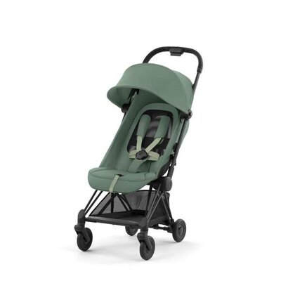 Kinderwagen Coya Matt Black Leaf green