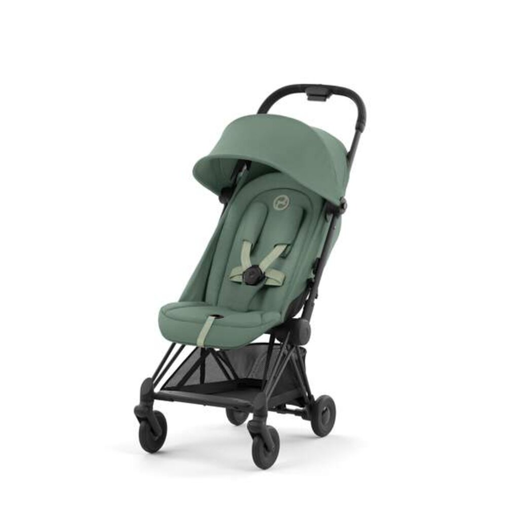 Kinderwagen Coya Matt Black Leaf green