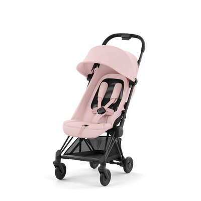 Kinderwagen Coya Matt Black Peach pink