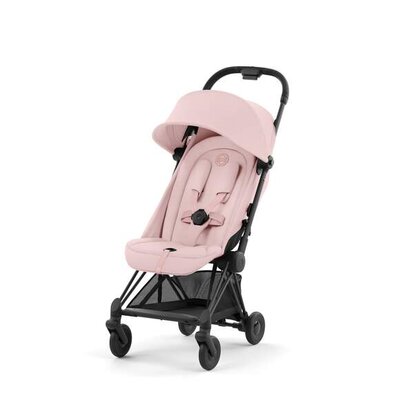 Kinderwagen Coya Matt Black Peach pink