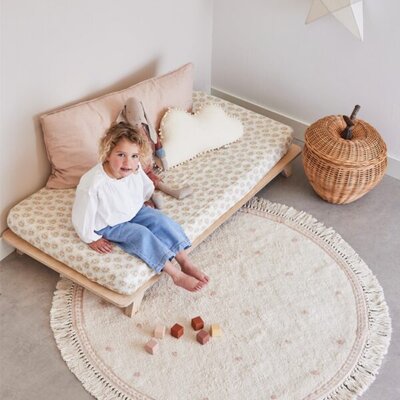 Vloerkleed Emma dots 130x130 Pink