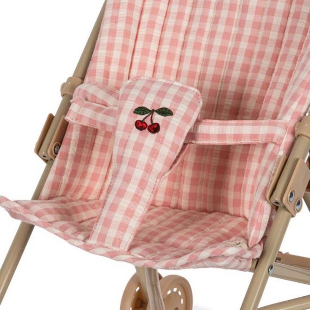 Poppen kinderwagen Powder pink check